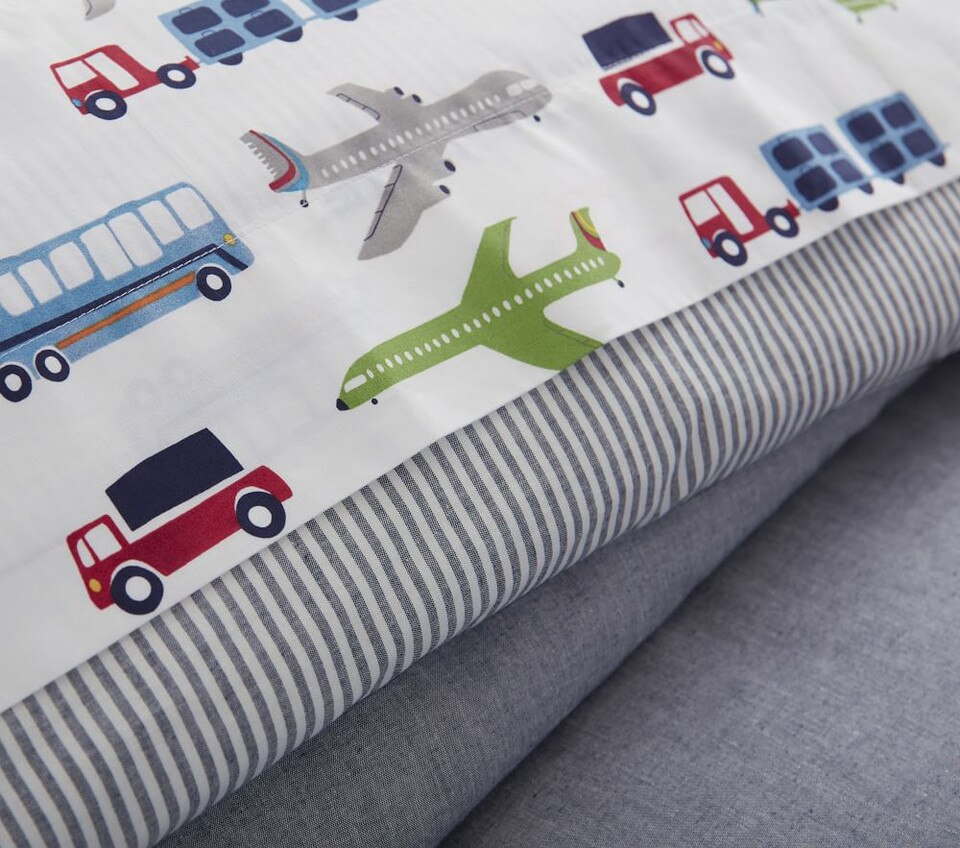 Chambray Reversible Organic Quilt Cover & Pillowcases Pottery Barn